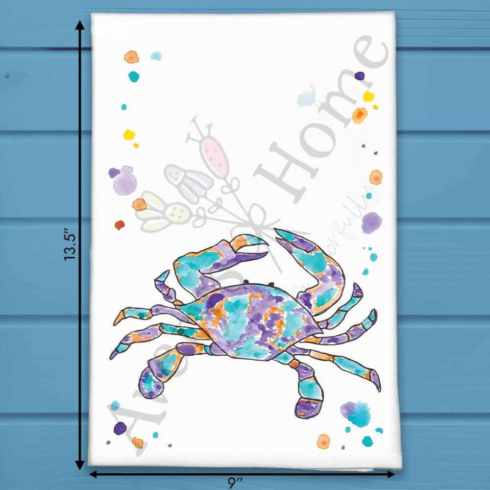 Mardi Gras Crab Tea Towel – Coastal Carnival Decor