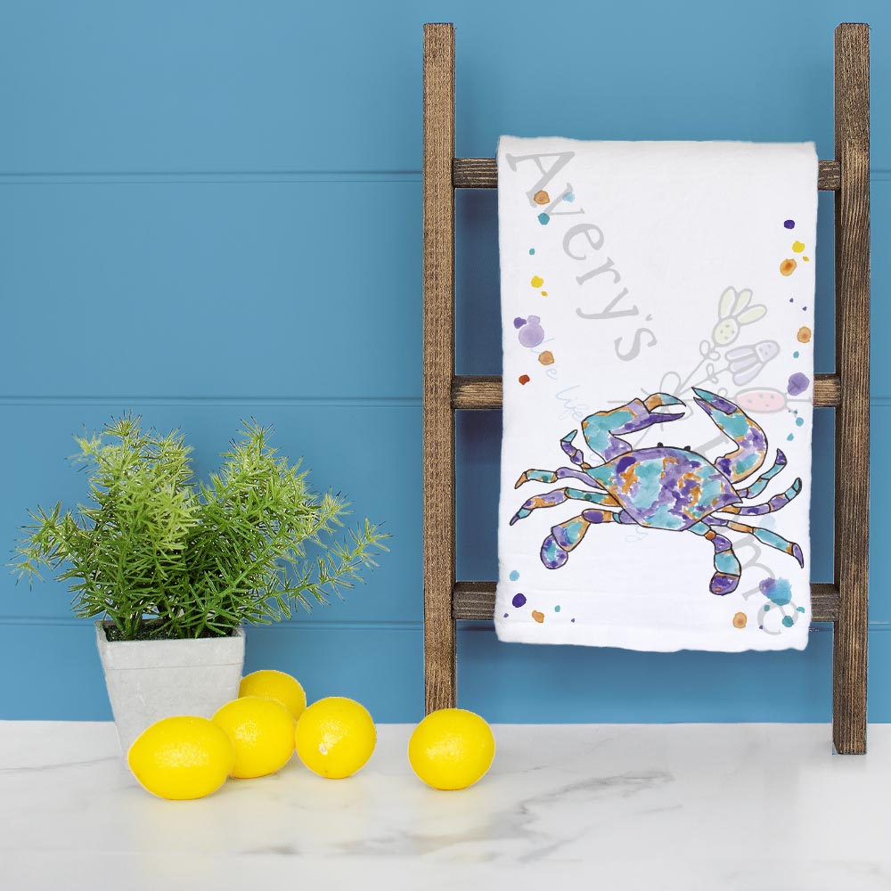 Mardi Gras Crab Tea Towel – Coastal Carnival Decor