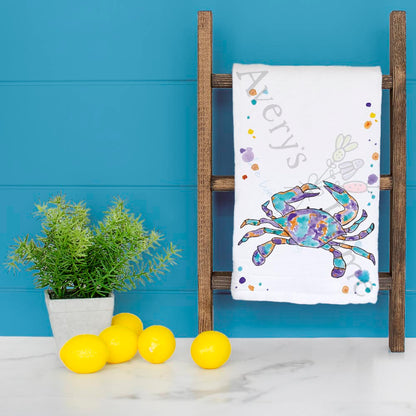 Mardi Gras Crab Tea Towel – Coastal Carnival Decor