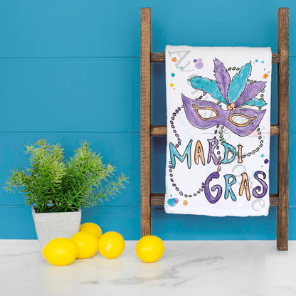 Mardi Gras Mask Tea Towel – Party Decor Gift