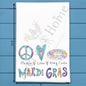 Peace Love King Cake Tea Towel – Mardi Gras Gift