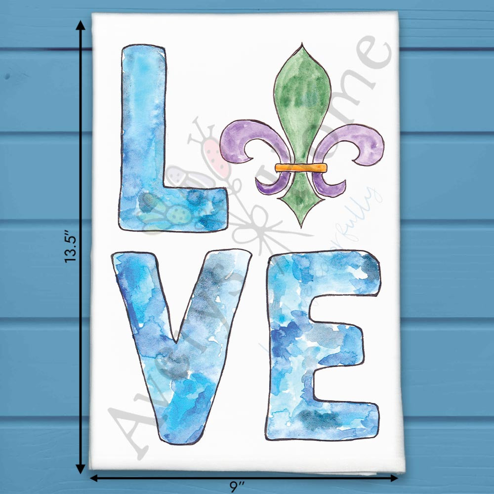 Fleur-de-lis Mardi Gras Tea Towel – Festive Decor Gift