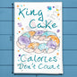 King Cake Mardi Gras Tea Towel – Dessert Decor Gift