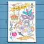 Mardi Gras Party Icons Tea Towel – Bourbon Street Gift