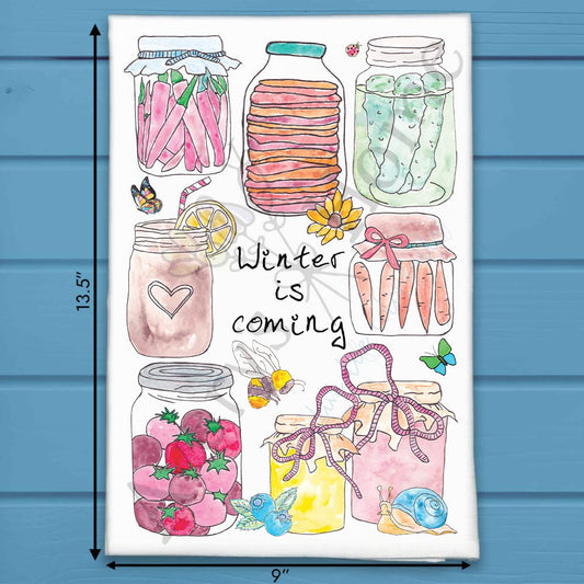 Winter Canning Garden Tea Towel – Cold Weather Humor