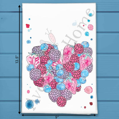 Berry Heart Tea Towel – Summer Love Garden Decor