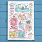 Birdhouse Garden Tea Towel – With Words