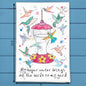 Hummingbird Sugar Water Garden Kitchen Decor Tea Towel
