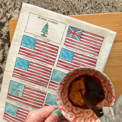 History of the American Flag Tea Towel