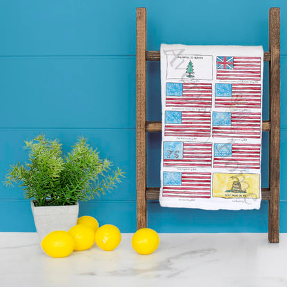 History of the American Flag Tea Towel