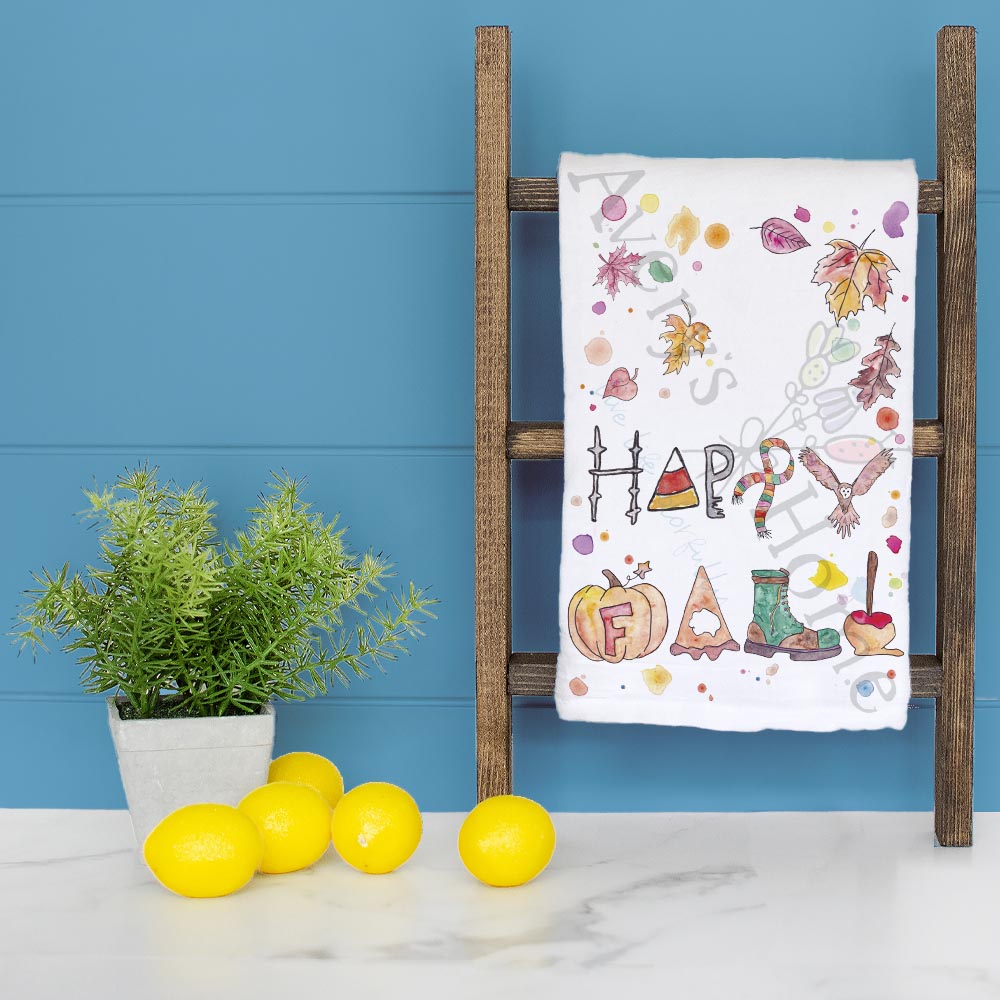 Happy Fall Birds Tea Towel – Cozy Autumn Gift