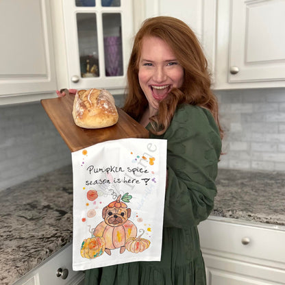 Pumpkin Spice Season Tea Towel – Autumn Favorite Gift