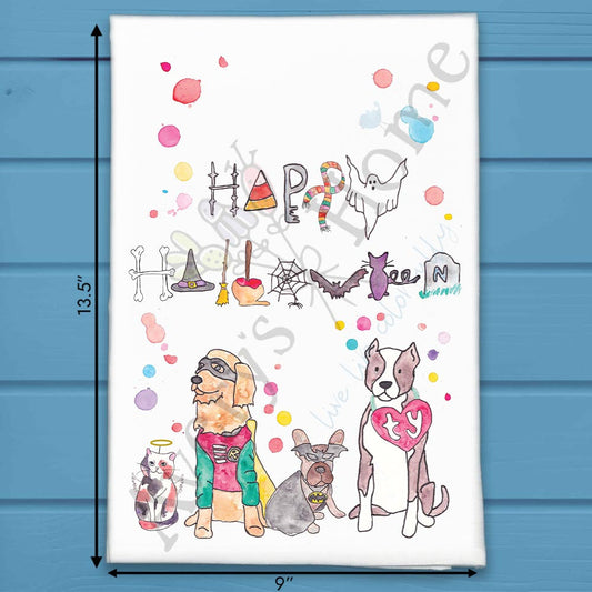 Halloween Dogs Tea Towel – Spooky Pup Parade