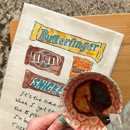 Candy is a Fall Favorite Tea Towel – Halloween Treat Decor