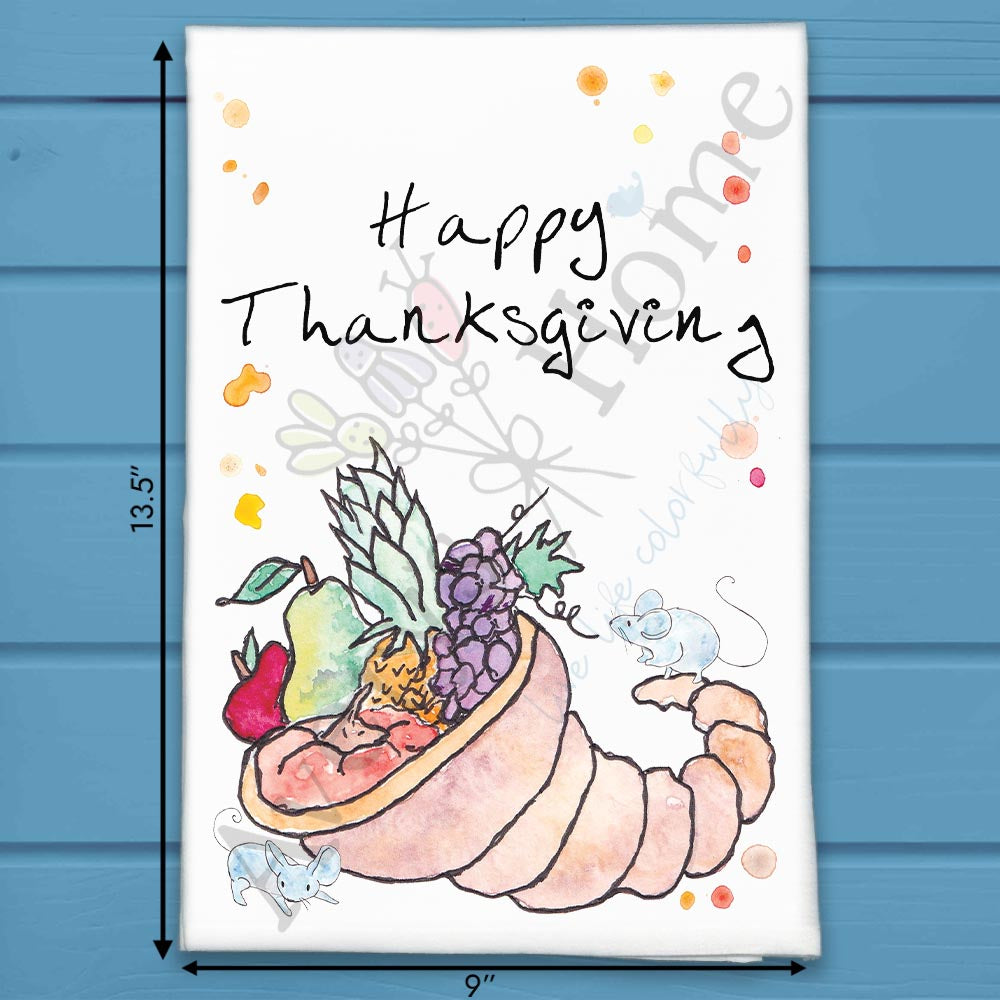 Thanksgiving Cornucopia Tea Towel – Harvest Decor