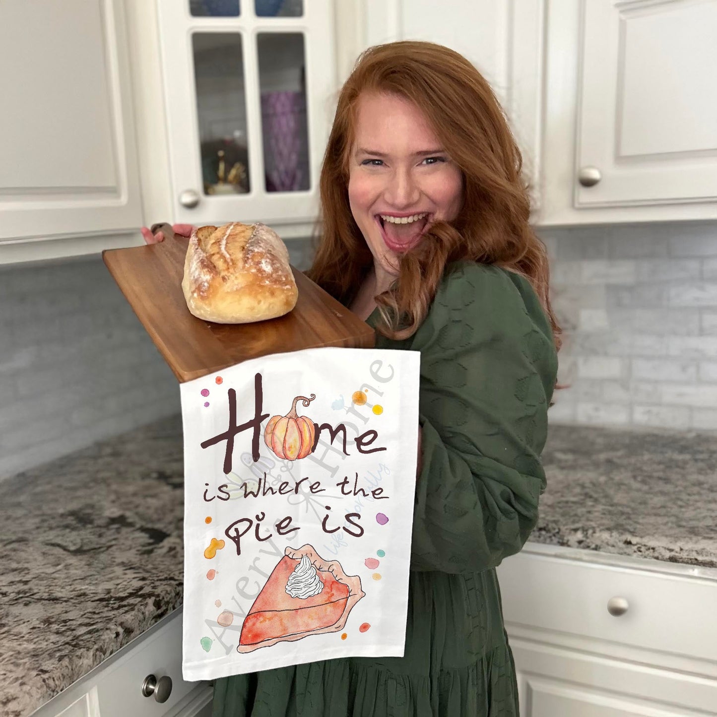 Home is Pie Tea Towel – Cozy Thanksgiving Quote