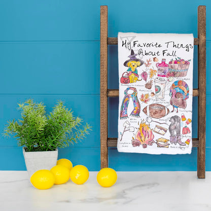 Favorite Things Fall Tea Towel – Autumn Sentiment Gift