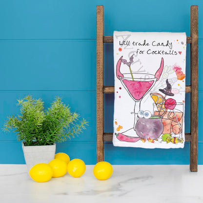Will Trade Candy for Cocktails Tea Towel – Party Decor