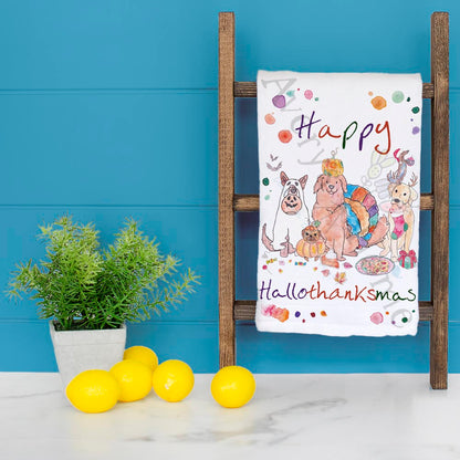 Holiday Dog Series Tea Towel – Costume to Christmas Decor