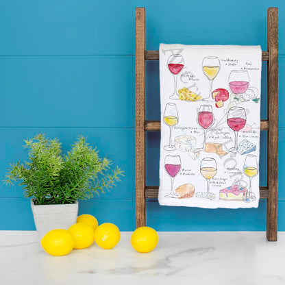 Wine & Cheese Pairing Tea Towel – Gourmet Host Gift