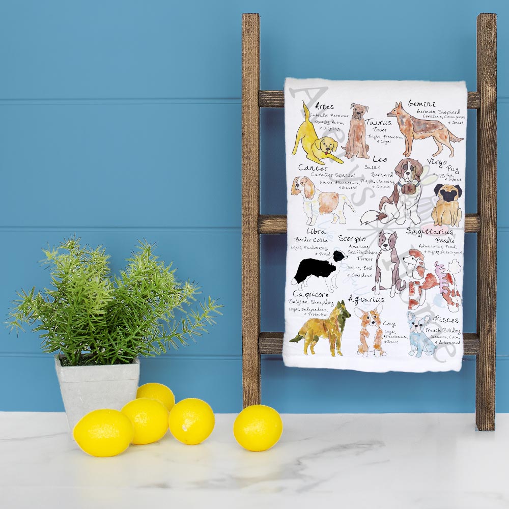 Zodiac Dog Tea Towel – Astrology Pet Gift