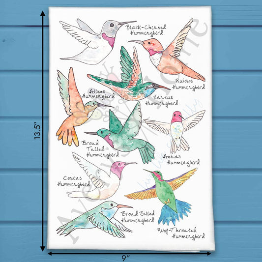Hummingbirds of North America Tea Towel – Birdwatcher Gift