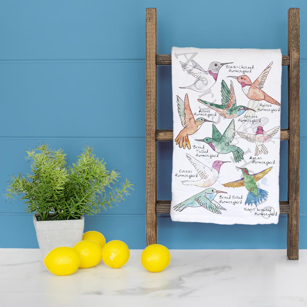 Hummingbirds of North America Tea Towel – Birdwatcher Gift