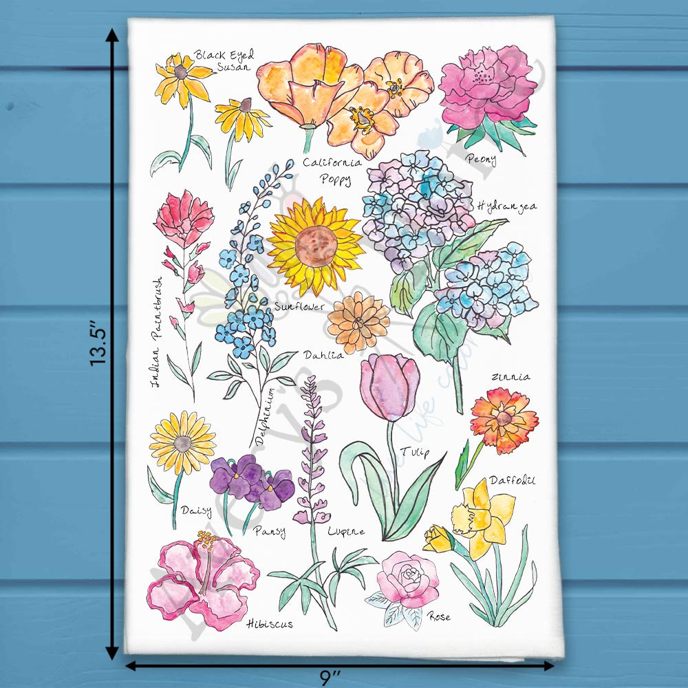 Summer Flowers Tea Towel – Colorful Garden Gift