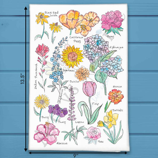Summer Flowers Tea Towel – Colorful Garden Gift