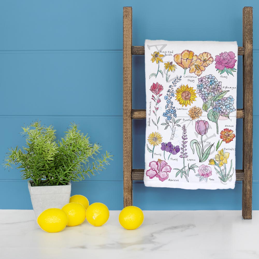 Summer Flowers Tea Towel – Colorful Garden Gift