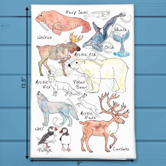 Arctic Wildlife Tea Towel – Northern Nature Decor