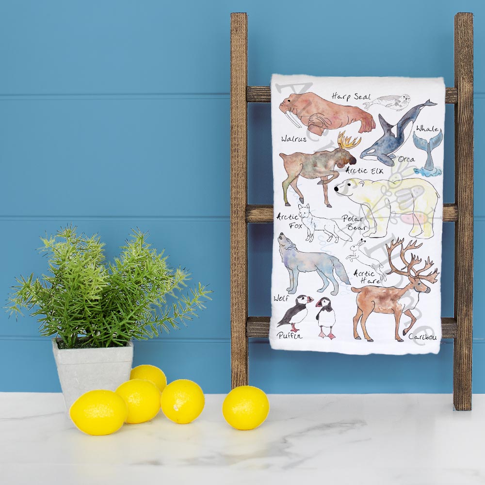 Arctic Wildlife Tea Towel – Northern Nature Decor