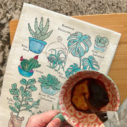 Succulent Collection Tea Towel – Plant Lover Gift