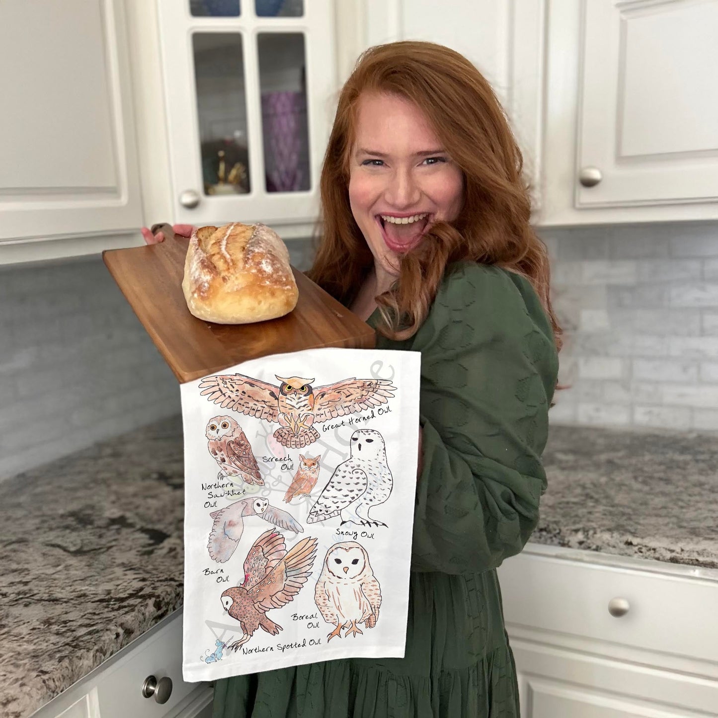 Owls of North America Tea Towel – Bird Watcher Decor