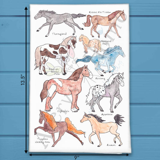 Horse Breed Tea Towel – Western & English Rider Gift