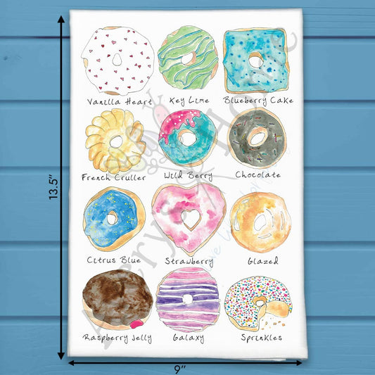 Donut Flavors Tea Towel – Sweet Kitchen Gift