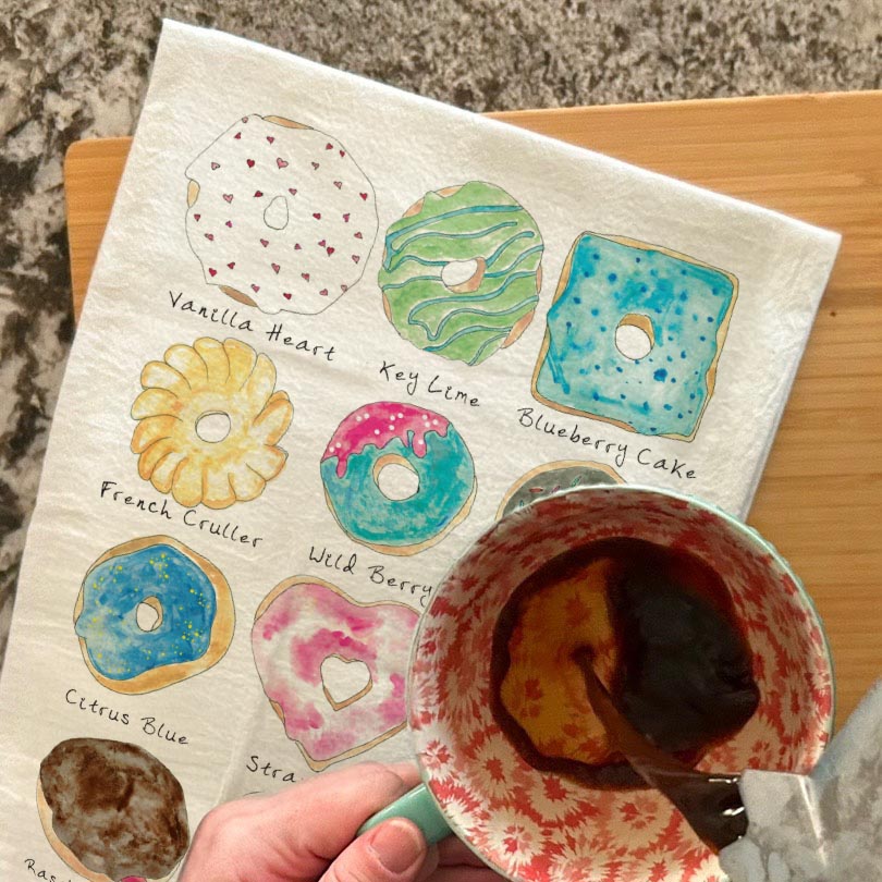 Donut Flavors Tea Towel – Sweet Kitchen Gift