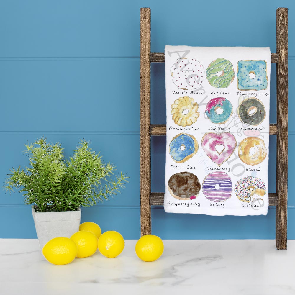 Donut Flavors Tea Towel – Sweet Kitchen Gift