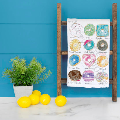 Donut Flavors Tea Towel – Sweet Kitchen Gift
