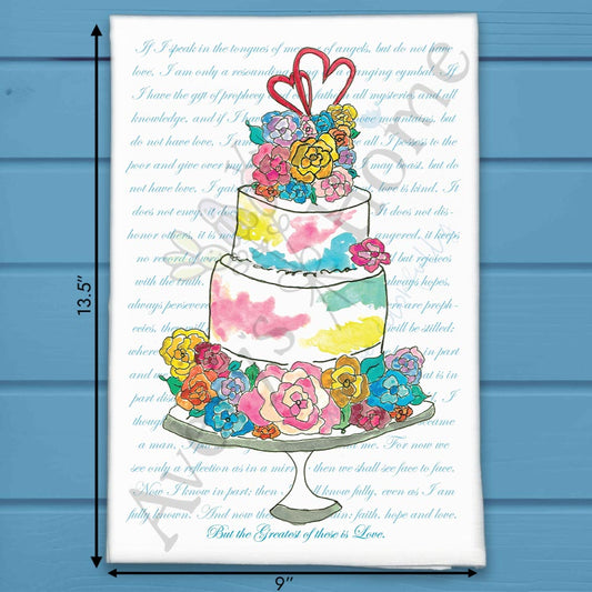 Wedding Cake Tea Towel – Elegant Bridal Decor