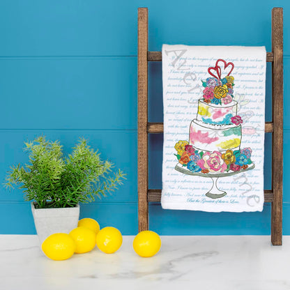 Wedding Cake Tea Towel – Elegant Bridal Decor
