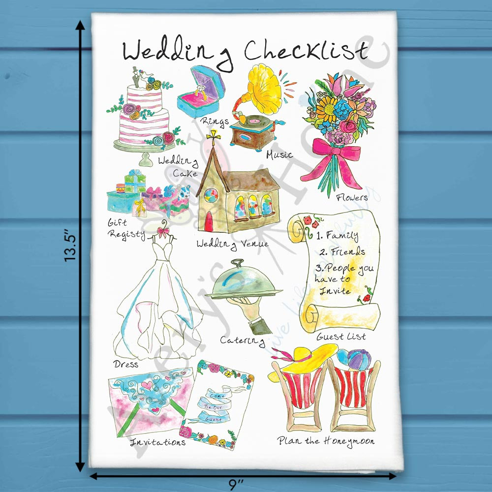Wedding Checklist Tea Towel – Funny Bridal Planning Gift