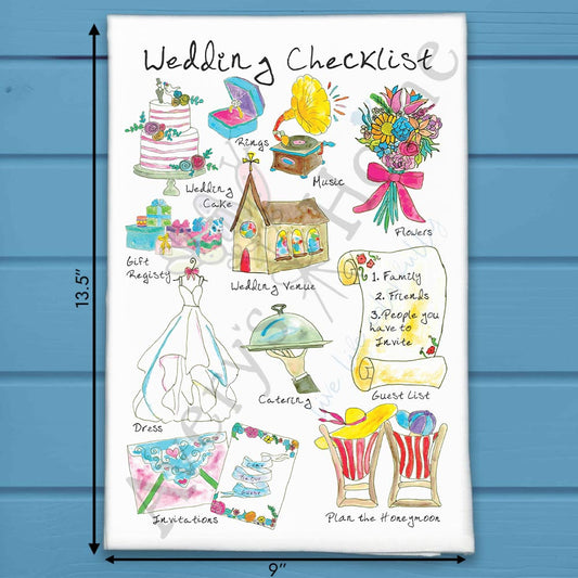 Wedding Checklist Tea Towel – Funny Bridal Planning Gift
