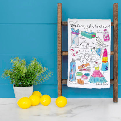Bridesmaid Checklist Tea Towel – Wedding Party Gift
