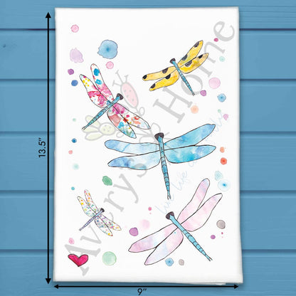 Dragonfly Garden Tea Towel – Nature-Inspired Decor