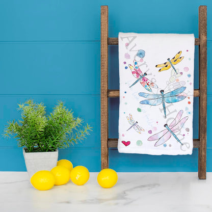 Dragonfly Garden Tea Towel – Nature-Inspired Decor