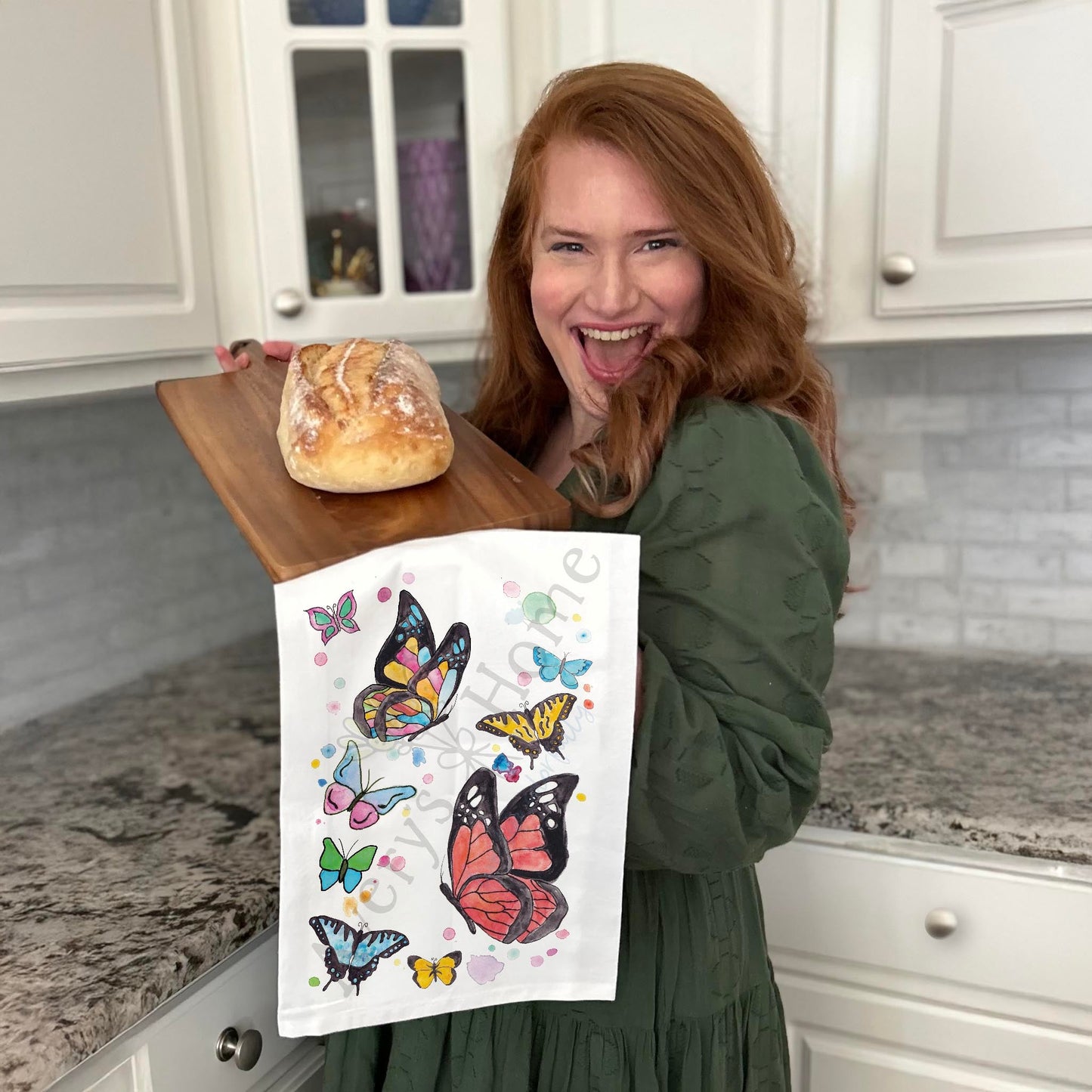 Rainbow Garden Butterflies Tea Towel – Colorful Decor