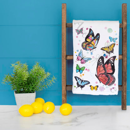 Rainbow Garden Butterflies Tea Towel – Colorful Decor