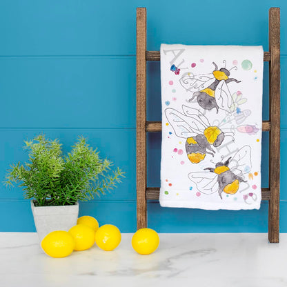 Garden Bees Tea Towel – Pollinator Decor Gift