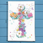 Flower Cross Tea Towel – Easter Christian Decor